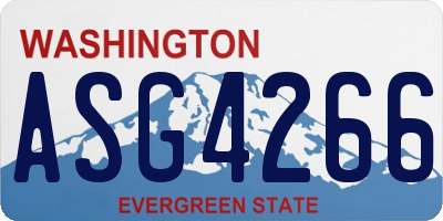 WA license plate ASG4266