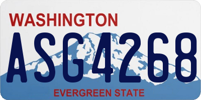 WA license plate ASG4268