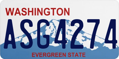 WA license plate ASG4274