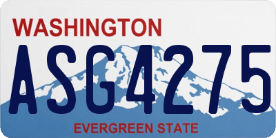 WA license plate ASG4275