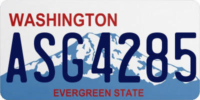 WA license plate ASG4285