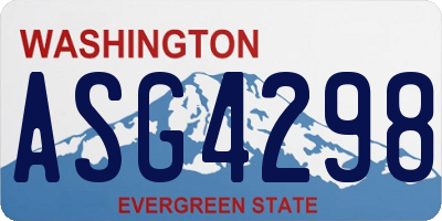 WA license plate ASG4298