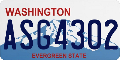 WA license plate ASG4302