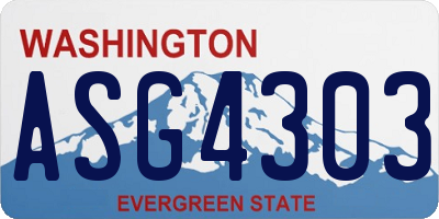 WA license plate ASG4303