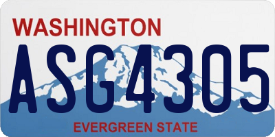 WA license plate ASG4305