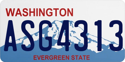 WA license plate ASG4313