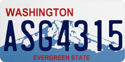 WA license plate ASG4315