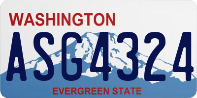 WA license plate ASG4324