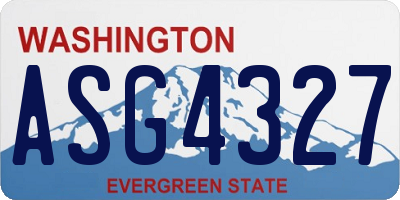 WA license plate ASG4327