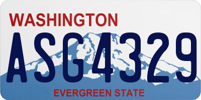 WA license plate ASG4329