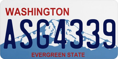 WA license plate ASG4339