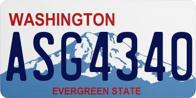 WA license plate ASG4340