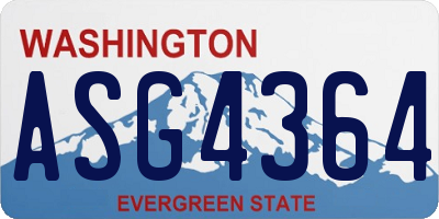 WA license plate ASG4364