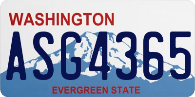 WA license plate ASG4365
