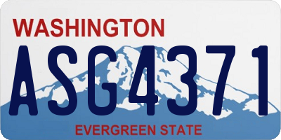 WA license plate ASG4371