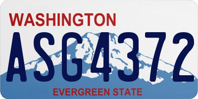 WA license plate ASG4372