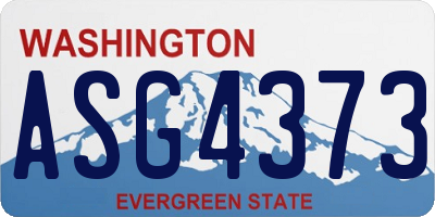 WA license plate ASG4373