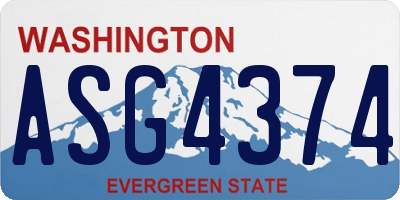 WA license plate ASG4374