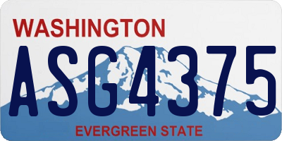 WA license plate ASG4375