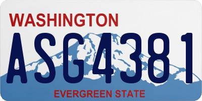 WA license plate ASG4381