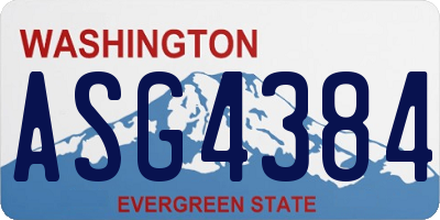 WA license plate ASG4384