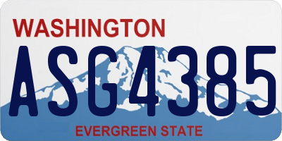 WA license plate ASG4385