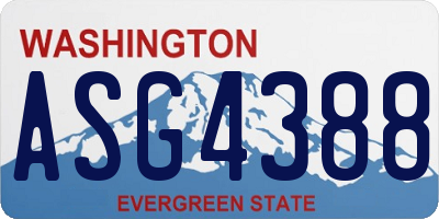 WA license plate ASG4388