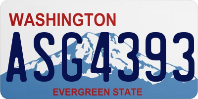 WA license plate ASG4393