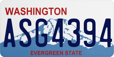 WA license plate ASG4394