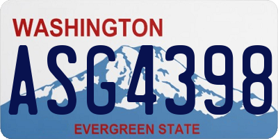 WA license plate ASG4398