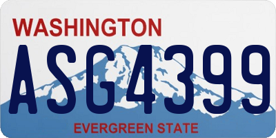 WA license plate ASG4399