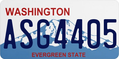 WA license plate ASG4405