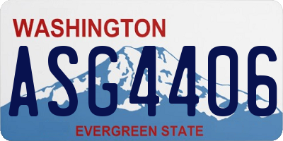 WA license plate ASG4406