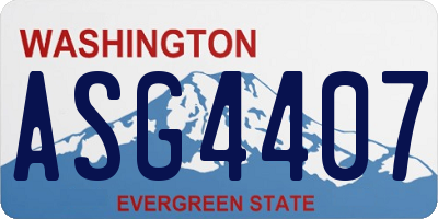 WA license plate ASG4407