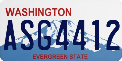 WA license plate ASG4412