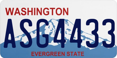 WA license plate ASG4433