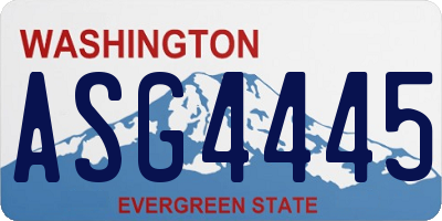WA license plate ASG4445