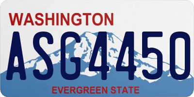 WA license plate ASG4450