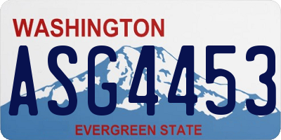 WA license plate ASG4453