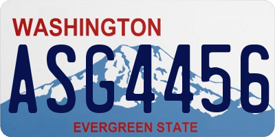 WA license plate ASG4456