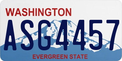 WA license plate ASG4457