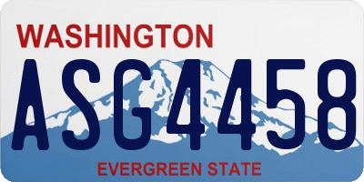 WA license plate ASG4458