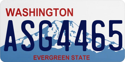WA license plate ASG4465