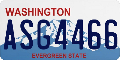 WA license plate ASG4466