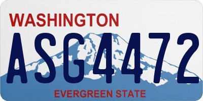 WA license plate ASG4472