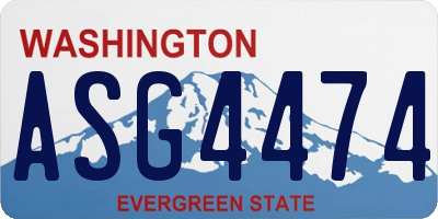 WA license plate ASG4474