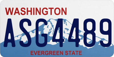 WA license plate ASG4489