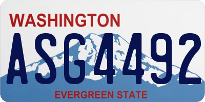 WA license plate ASG4492