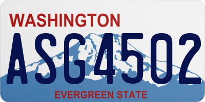 WA license plate ASG4502