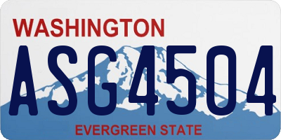WA license plate ASG4504
